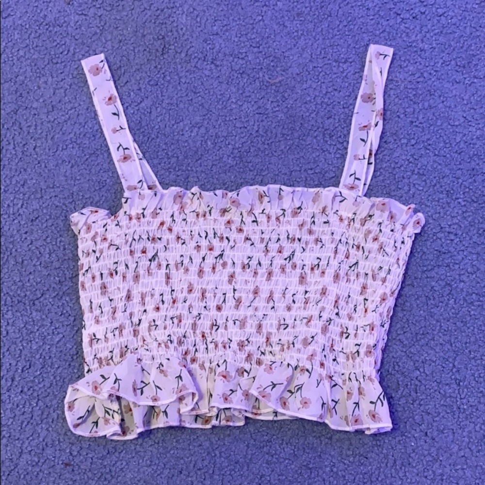 Cute Floral Cropped Tank Top